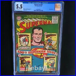 Superman #100 (1955) CGC 5.5 OW-W Anniversary Issue! Golden Age DC Comics