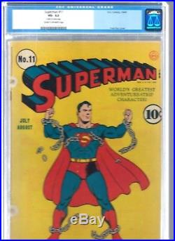 Superman #11 Golden Age Superman DC unrestored blue label CGC 3.5 1939 series