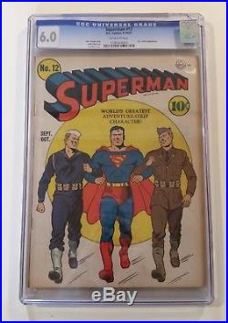 Superman #12 DC 1941 CGC 6.0 Golden Age Lex Luther appearance AMAZING DEAL