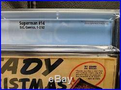 Superman 14 CGC 3.0 with WHITE PAGES! Golden age Classic cover! Clean blue label