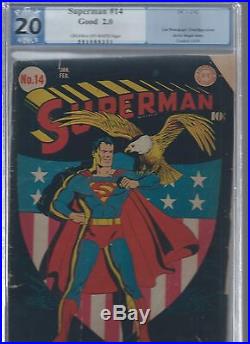 Superman #14 Golden Age Superman DC unrestored blue label PGX 2.0 1938 series
