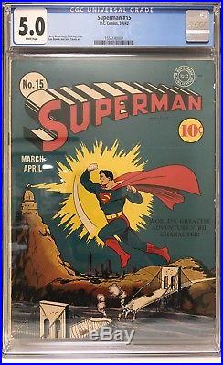 Superman #15 DC Golden Age 1942 Jerry Siegel Story