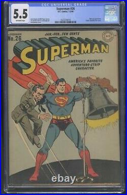Superman #26 (1944) CGC 5.5 WW 2 War Cover Golden Age