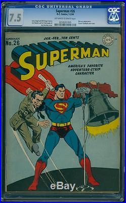 Superman 26 CGC 7.5 OWithW Golden Age Key DC Comic Classic Cover L@@K
