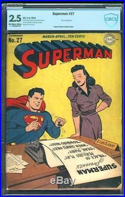 Superman #27, Cbcs 2.5, Off White/white, 1944, DC Golden Age, Toyman, Lois Cover
