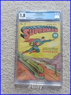 Superman #3 (1940) DC Comics 1.8 CGC Iconic Golden Age Cover! Complete