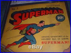 Superman #3 Winter, 1940 / Cgc 3.5 Graded / Golden Age / Best Price On Ebay