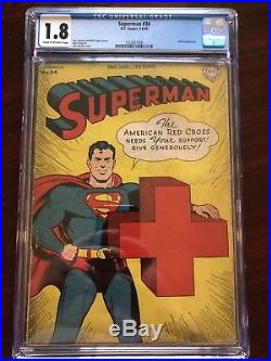 Superman 34 red cross Cover CGC 1.8 Golden Age 1945