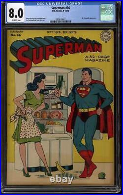 Superman #36 CGC 8.0 (OW) Wayne Boring Lois Lane Cover Golden Age