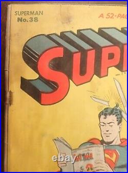 Superman #38 VERY RARE 1946 Complete and Unrestored