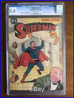Superman 4 Golden Age CGC 5.0 2nd Lex Luthor Appearance