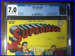 Superman #48 (1947) 1st Time Travel! Lex Luthor! CGC 7.0! Golden Age
