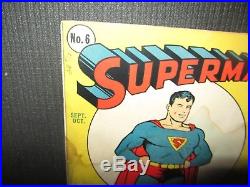 Superman 6 (DC 1940) Classic Golden Age Complete Unrestored