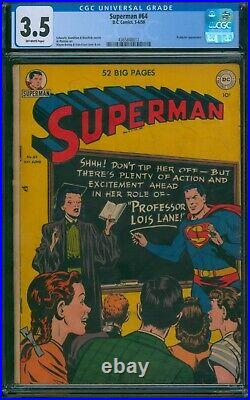 Superman #64 (1950)? CGC 3.5? Prankster Appearance! Golden Age DC Comic