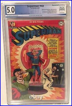 Superman #68 PGX 5.0 Golden Age DC 1951 First Lex Luthor cover in title