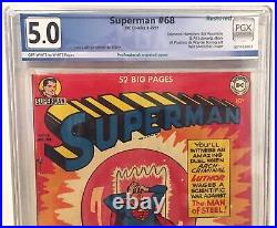 Superman #68 PGX 5.0 Golden Age DC 1951 First Lex Luthor cover in title