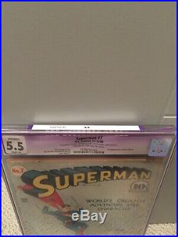 Superman #7 Golden Age KEY DC CGC 5.5 Slight (P) 1st Perry White