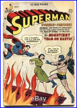 Superman #76-1952-Batman and Superman Team-up-Golden-Age DC FR
