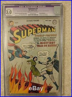 Superman #76 1952 Cgc Universal 3.0 (a) Key Golden Age Issue