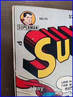 Superman #76 (1952) Golden Age VF NM 1st crossover w Batman Silver Age Rare Key