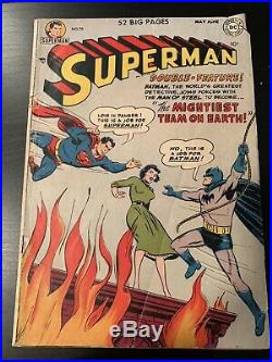 Superman #76 DC Golden Age 1952 Superman + Batman learn identities 1st time