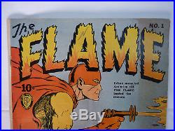 The Flame # 1 -rare Lou Fine Fox Super-hero, Golden Age 1940