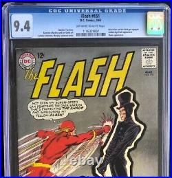 THE FLASH #151 (DC 1965) CGC 9.4 OW-W Golden Age Flash & Shade App! Comic