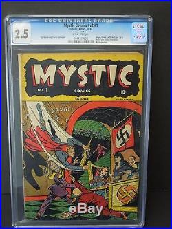 Timely Comics Mystic #v2 #1 Cgc 2.5 Owp 1944 Golden Age Bondage Cover