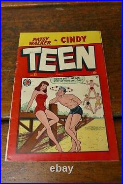 Teen Comics #33 (1949 Marvel Timely) RARE DOUBLE COVER Golden Age Patsy Walker