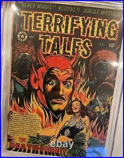 Terrifying Tales 13 1953 Cgc 3.0 Lb Cole Classic Devil Bondage Cover Golden Age