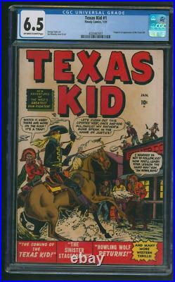 Texas Kid #1 CGC 6.5 Timely Comics 1951 Golden Age Atlas Western Comics