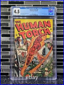 The Human Torch #20 CGC4.5 Golden Age Comic, 1945. Alex Schomburg Cover. Stan lee