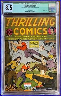 Thrilling Comics #30 1942 CGC 3.5 qualified VG- Bondage cover golden age