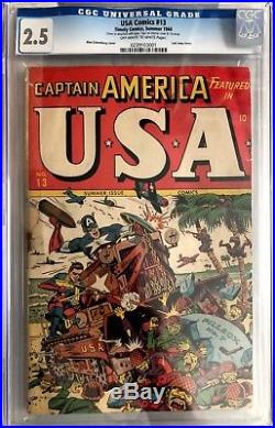 USA Comics #13 1944 CGC 2.5 Timely CAPTAIN AMERICA War Cover Golden Age