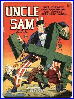 Uncle Sam Quarterly #5 1942-HITLER-MUSSOLINI-TOJO cover-Golden-Age