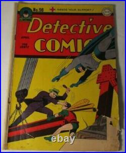 Vintage Detective Comics #98 1945 Comic Book Golden Age Batman 40s