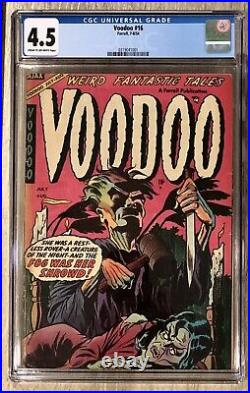 Voodoo #16 CGC 4.5 (Farrell 1954) Pre-Code Horror Sacrifice Cover Golden Age PCH