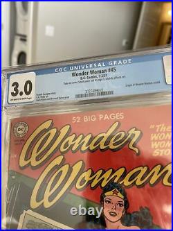 WONDER WOMAN #45 CGC 3.0 1951 Golden Age Origin Of Wonder Woman