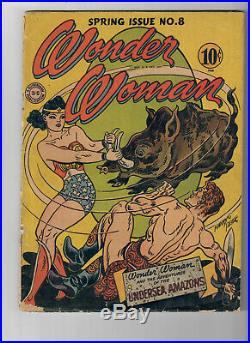 WONDER WOMAN #8 (1943) Grade 3.5 Golden Age Harry Peter cover