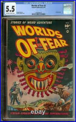 WORLDS OF FEAR #3 CGC 5.5 OWithWH PAGES // GOLDEN AGE PRE CODE HORROR