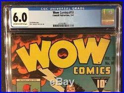 WOW COMICS #10 Comic CGC 6.0 FAWCETT 1943 MARY MARVEL SHAZAM Golden Age 10 Cent