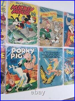 Walt Disney & Comics Golden Age Lot Of 10 Comic Books Collectibles