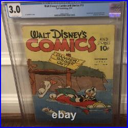 Walt Disney's Comics and Stories #12 3.0 CGC Donald Duck Football Disney Poster
