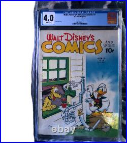 Walt Disney's Comics and Stories #7 CGC Pluto And Donald Duck Walt Disney Golden