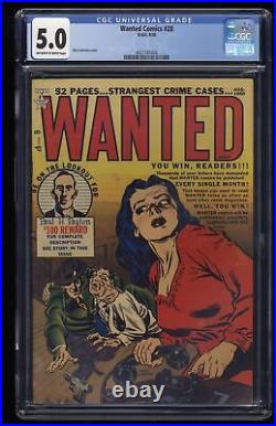 Wanted #28 CGC VG/FN 5.0 Off White to White Classic Golden Age Crime Comic