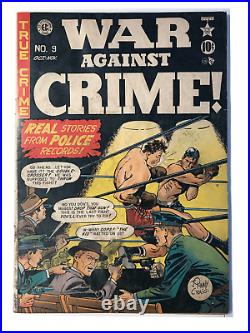 War Against Crime #9 RARE Golden Age Comic Book! EC Comics! Johnny Craig! WOW