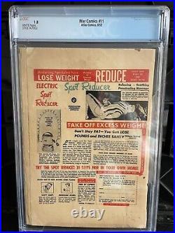 War Comics 11 CGC 1.8 White Pages Atlas War Golden Age Flame Thrower Cover