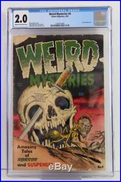 Weird Mysteries #4 CGC 2.0 GD Gilmor 1953 Golden Age Classic Skull cover