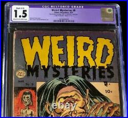 Weird Mysteries #9 (1954)? CGC 1.5 Restored? Golden Age Horror Gilmor Comic