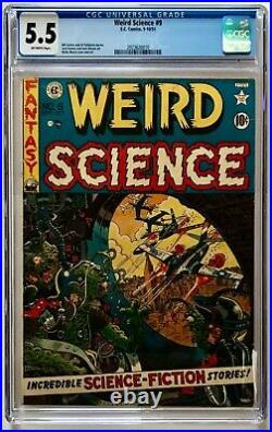 Weird Science #9 Very Nice Pre-Code Golden Age EC Comics 1951 CGC 5.5 O/W pages